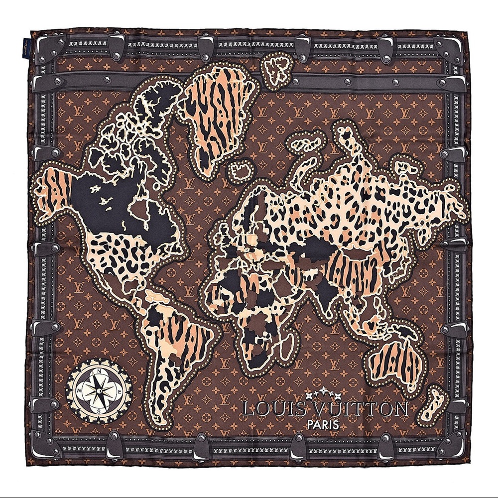 Silk Louis Vuitton World Square Scarf